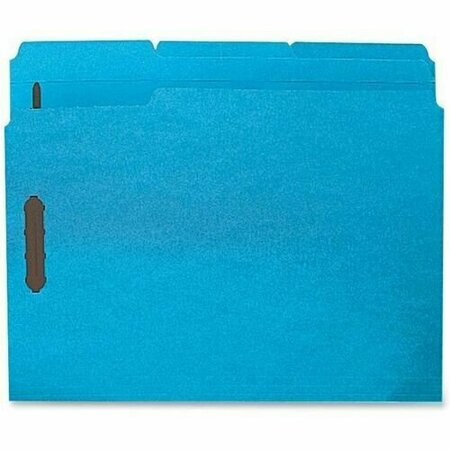 BUSINESS SOURCE Fastener Folders, w/2-Ply Tab, 1/3 AST Tab, Ltr, Blue, 50PK BSN17267